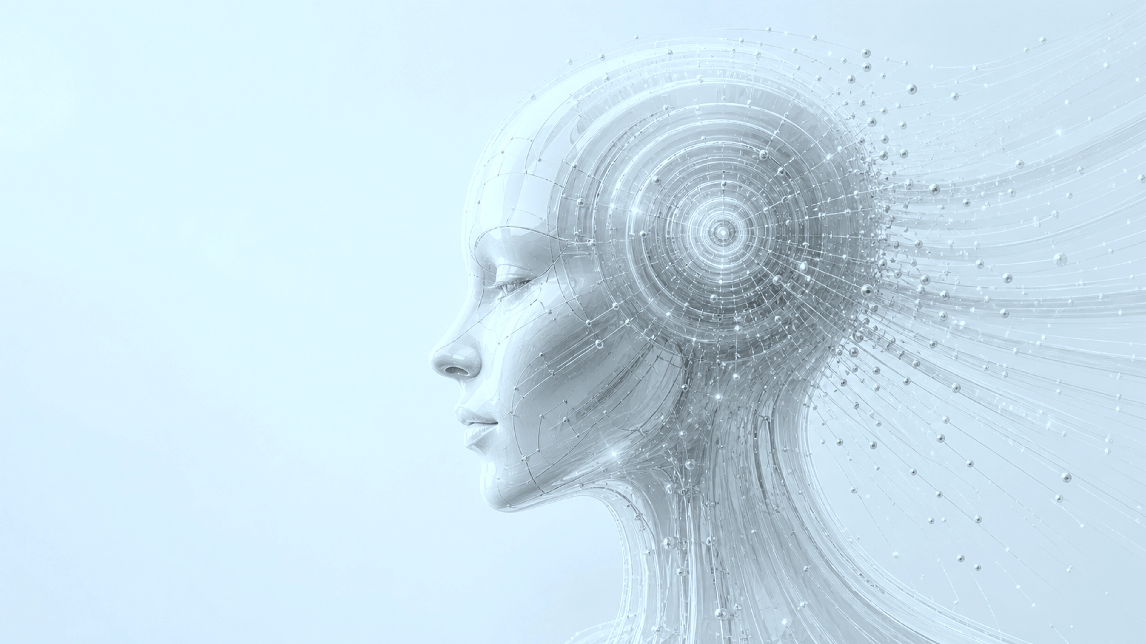 A translucent human profile organized around concentric intelligence pathways and fine signal lines.